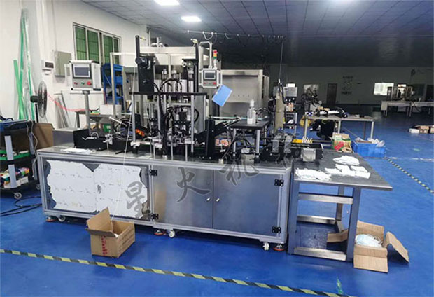 星火kn95口罩生產(chǎn)設備廠家kn95口罩機設備車間實拍