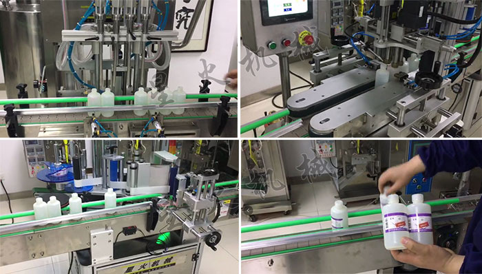 全自動(dòng)消毒液灌裝流水線設(shè)備細(xì)節(jié)展示