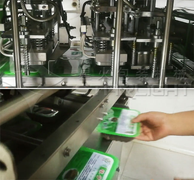 快餐盒裝封口機(jī)設(shè)備展示